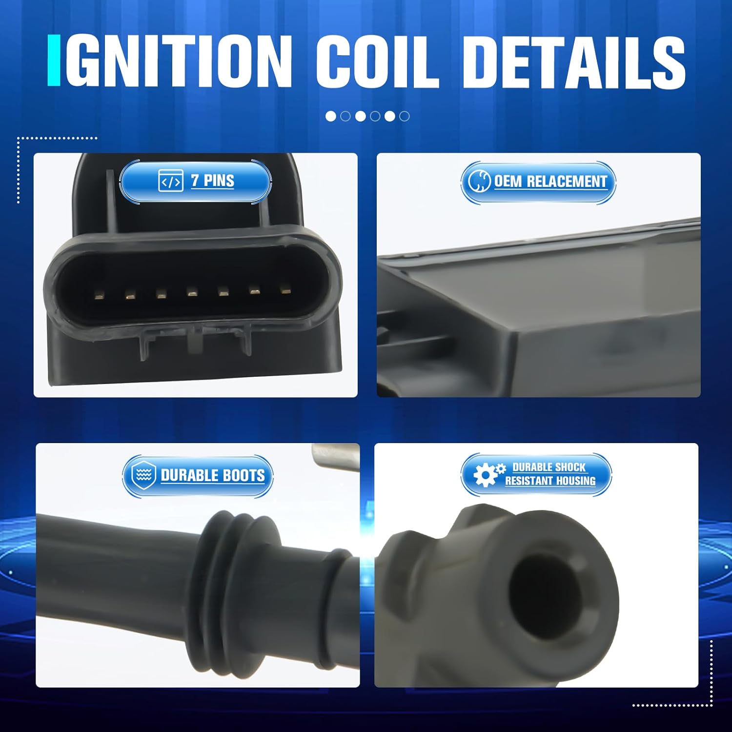 Ignition coil for 2011-2015 Chevy Cruze for 2016 Cruze Limited for 2012-2018 Sonic Trax for 2011-2015 Volt Buick Encore Cadillac ELR Replacement for D521C 55577898 55579072 25198623 C1810 UF-669