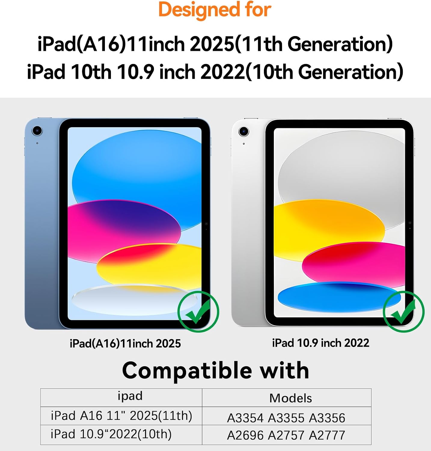 DUEDUE for iPad (A16) 11th Generation 11-inch 2025 Case Magnetic/10th Generation 10.9 inch Cases 2022, Transparent Anti-Yellowing Cover Protection Case for iPad A16 Case, Black image 3