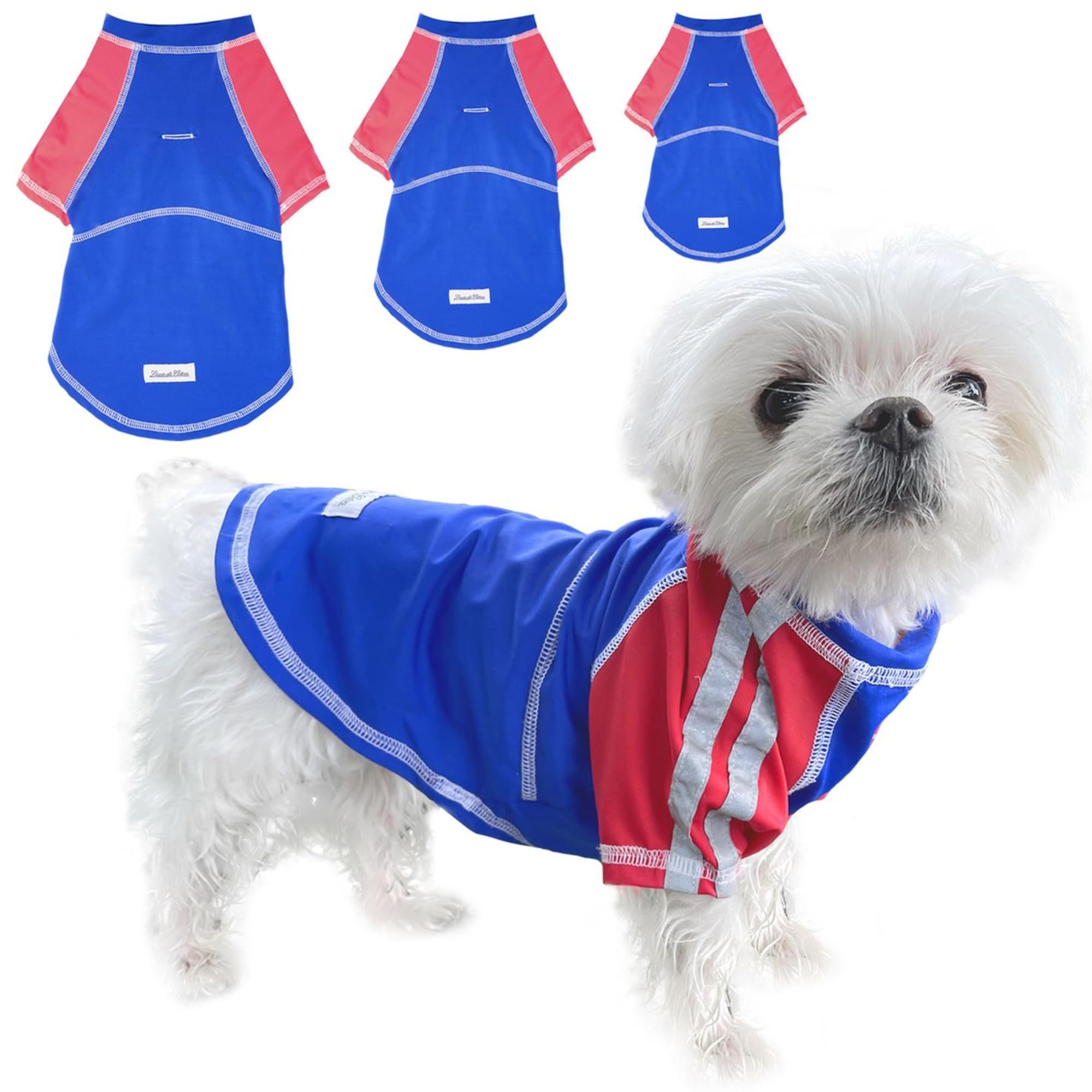 Louie de Coton® Sun Shirt for Dogs & Cats | Small Dogs Size: S | UV Protection Cooling T-Shirt for Pets | UPF50+ Max Protection from Sunburn |Leash