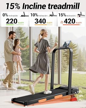 3-in-1 Foldable Under-Desk Treadmill | 2.5HP, 15% Incline, 300LB Max Load, Compact Fitness Equipment for Home & Office Use