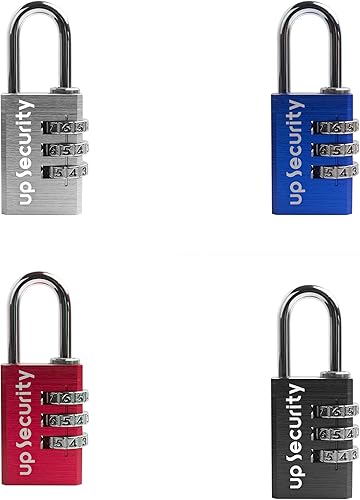 Miniatura 6 de Candado de gimnasio con código, cerradura de combinación de 3 dígitos para casillero, unidad de almacenamiento, combinación de candado resistente a