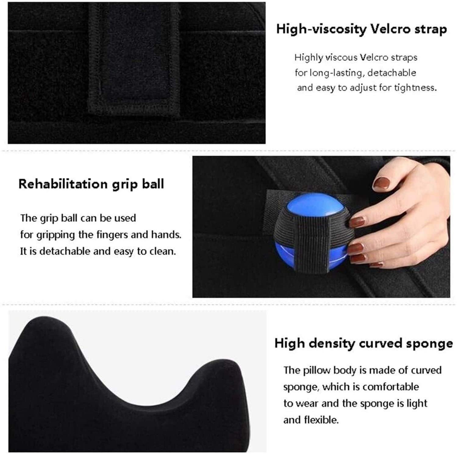 Soportes para Brazos, Coderas con Almohada y Bola Inmovilizador de Hombro Rotor Cuff Sling Inmovilizador Brace para dislocación o subluxación de Hombro