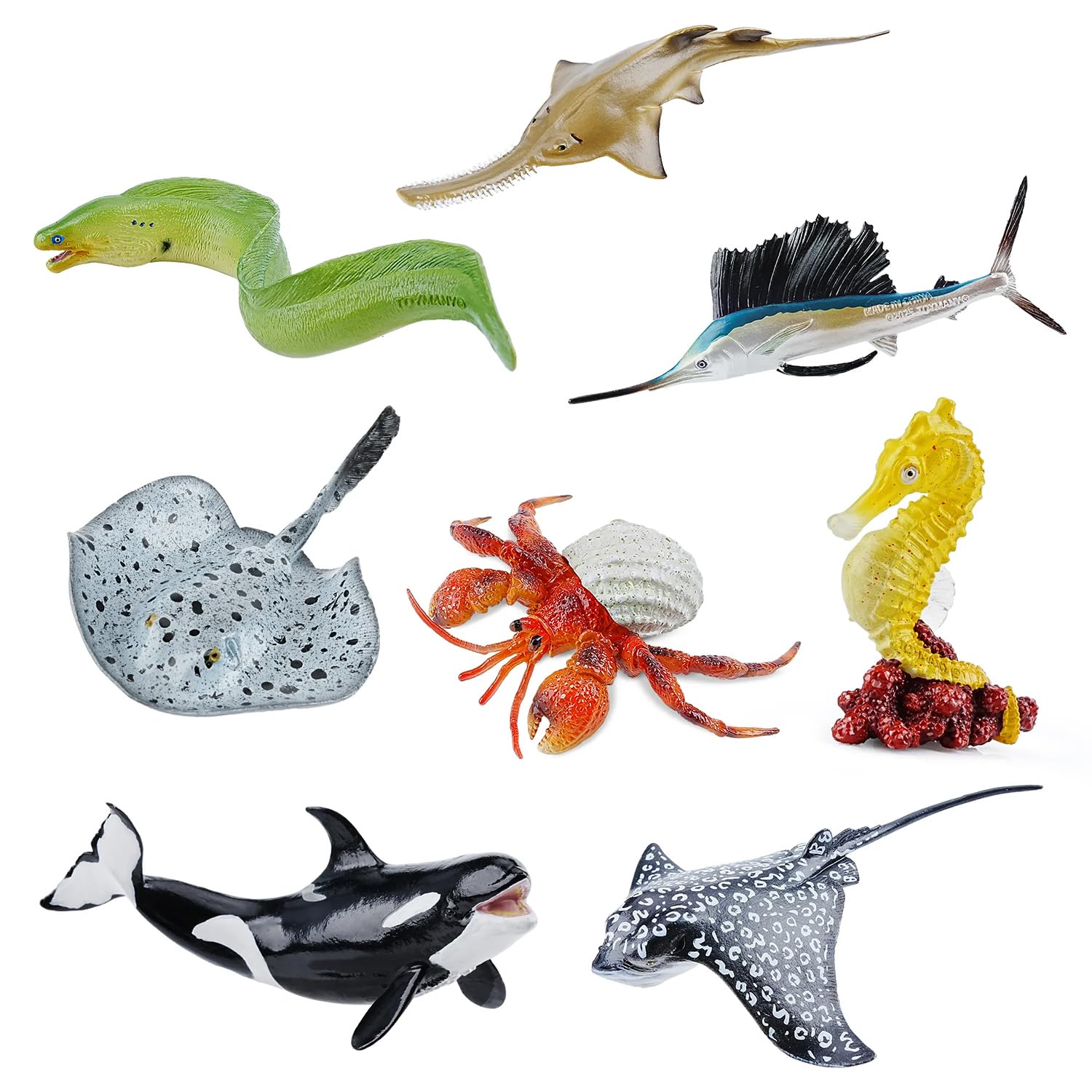 TOYMANY Zestaw 8 realistycznych figurek ze zwierzętami morskimi