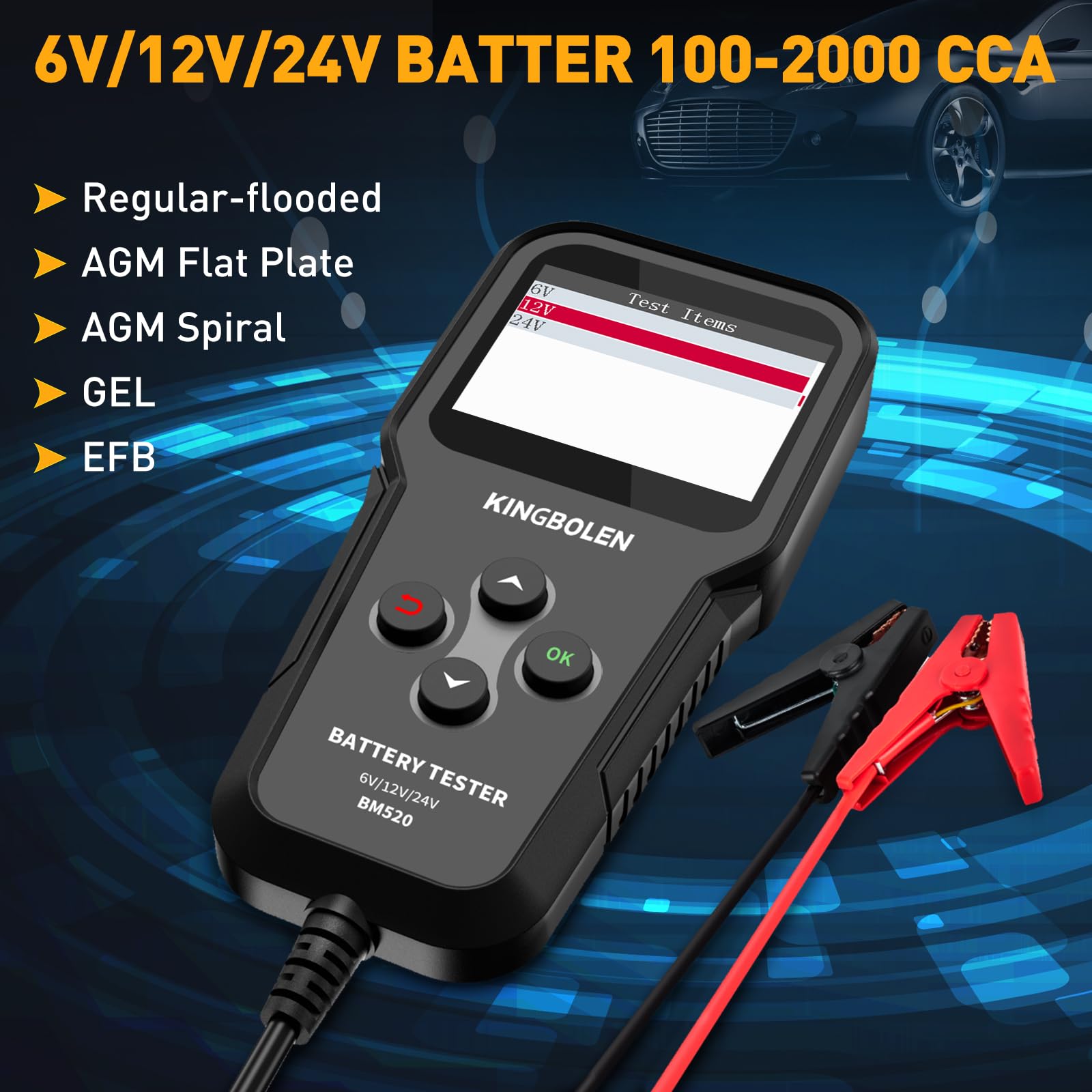 Batería de coche KINGBOLEN BM560 6 V 12 V 100-2000 CCA | en línea