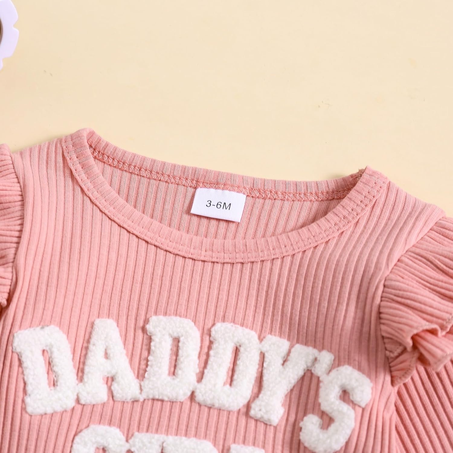 JiAmy Baby Girls Outifts, Newborn Clothes Set Daddy's Girl Ruffle Long Sleeve Bodysuit and Pants 2pcs Sets for 0-18 Months 3 71TYGJFjs+L. AC SL1500