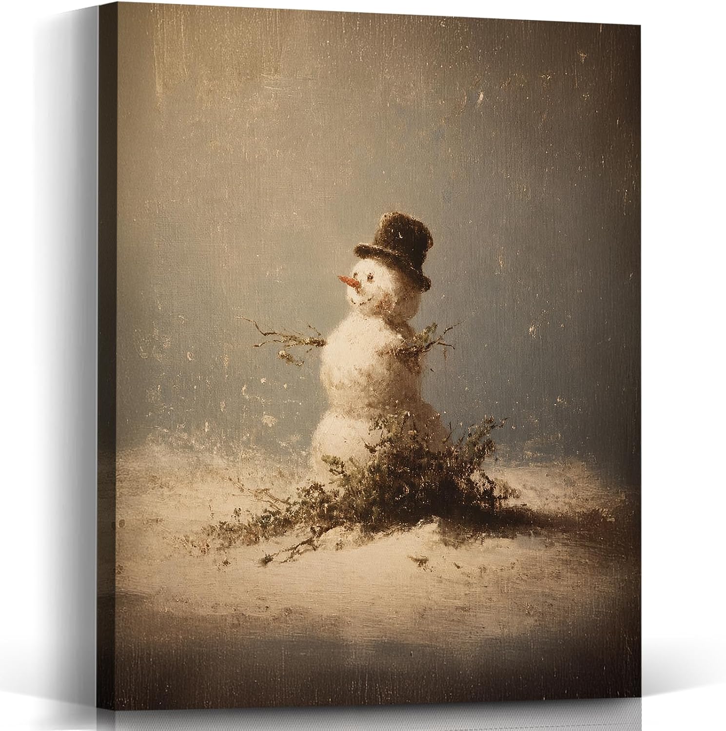 Amazon.com: Voxitura Winter Christmas Snowman Vintage Wall Art Canvas ...