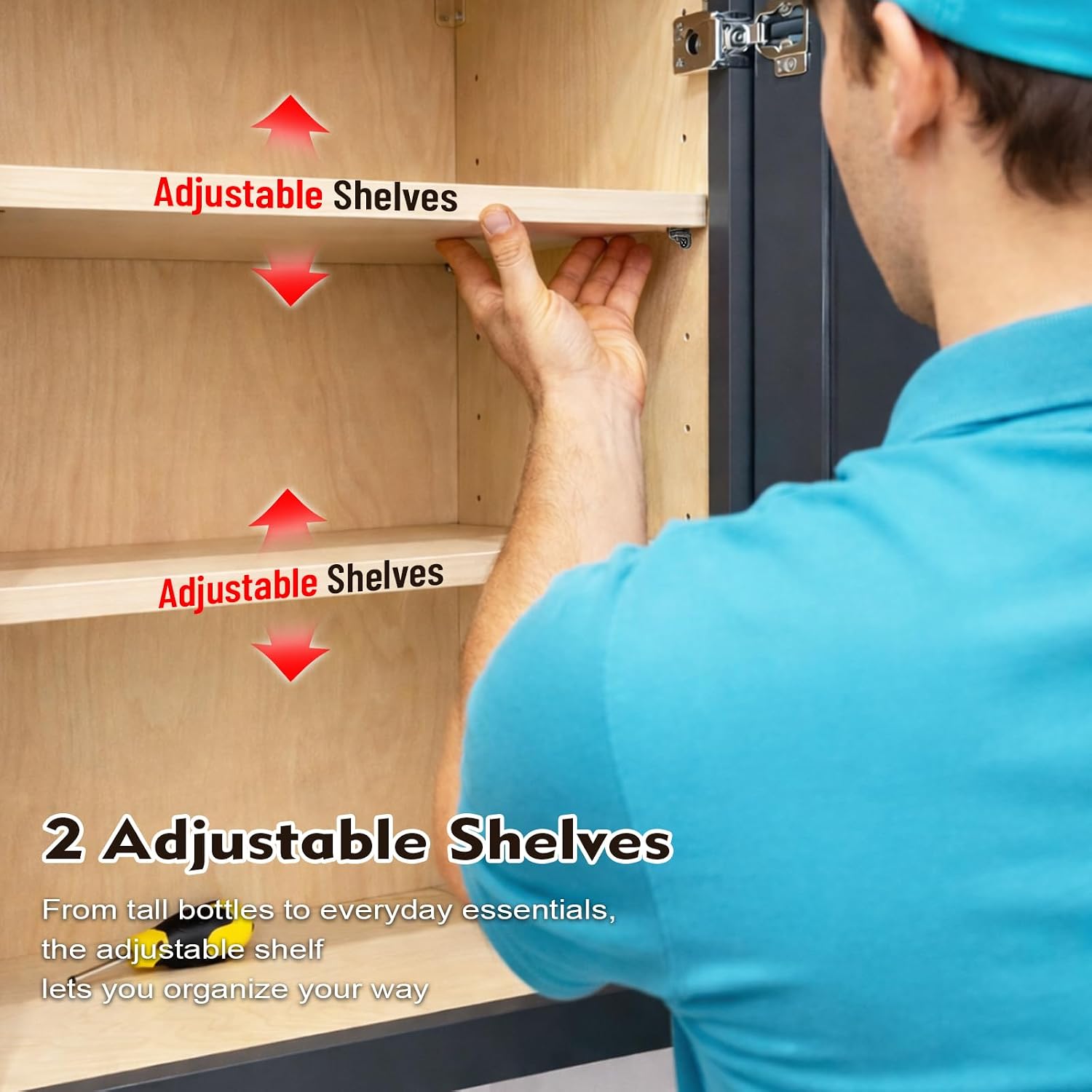 36" Kitchen Wall Cabinet with 2 Complete Door Sets, Includes Solid Shaker Doors & Clear Glass Doors, 2 Soft-Close Hinges, 3 Adjustable Shelves, RTA (Graphite Shaker, 36" W x 36" H x 12" D)