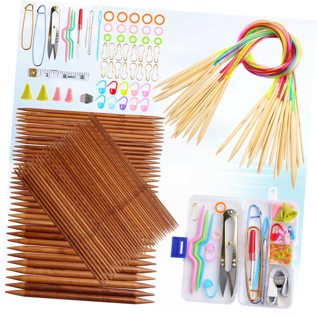 STOBOK Agujas Circulares De Bambú Agujas De Tejer Para Suéteres Accesorios De Tejer Para Manualidades Casa