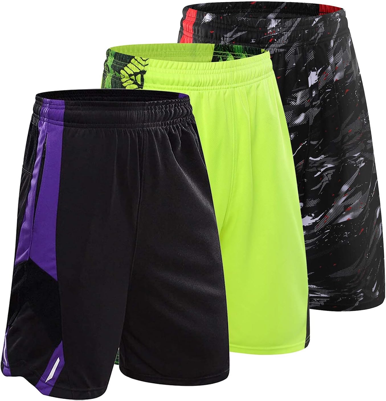 1Bests 3PCS / Set Men's Running Shorts Quick Dry Running Shorts Basketball Pants Sports Pants