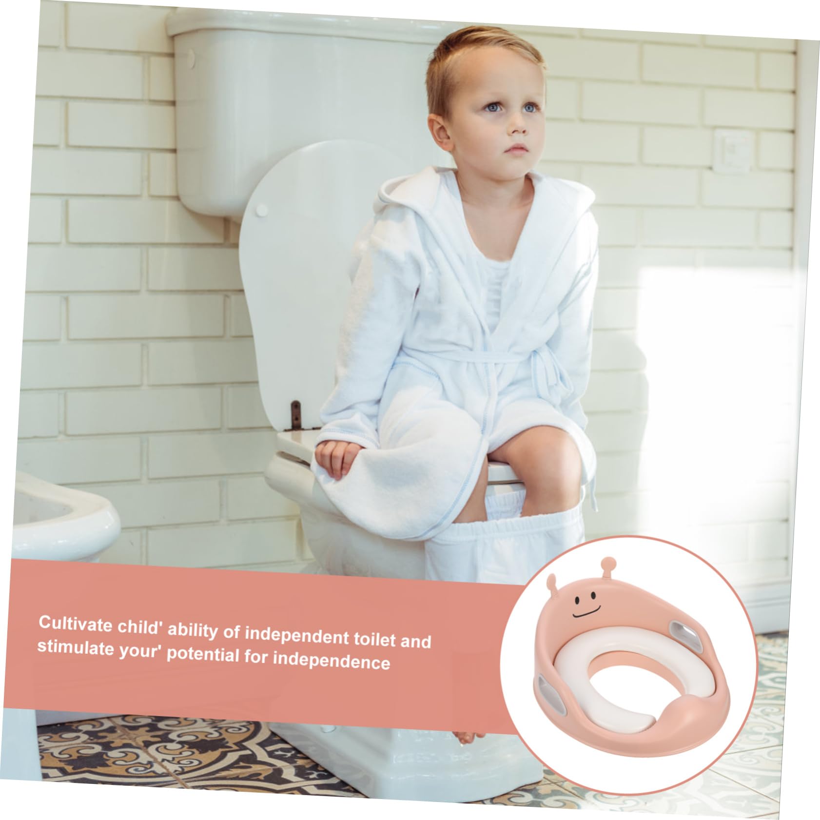 Asiento de Inodoro para Niños Dibujos Animados y Asas | Pu y Pp, Ajuste Ergonómico, Instalación Sencilla, Compatible Mayoría de Wc