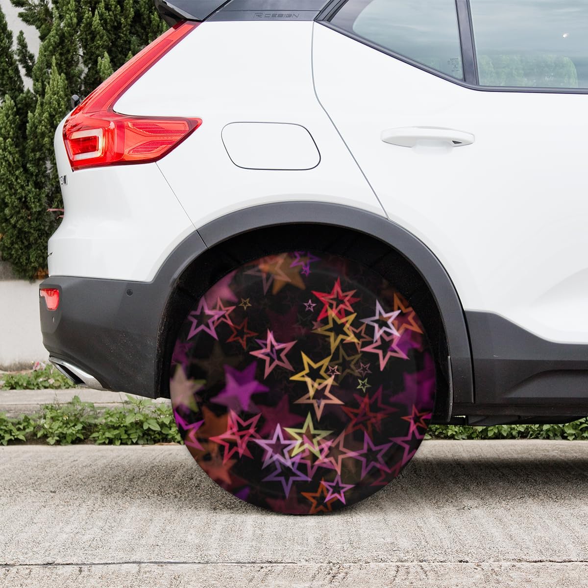 Stars Pattern Tire Covers Portable Spare Tire Cover Soft Durable Waterproof Dustproof Set of 4 Bags 14 Inches for Car Truck SUV Trailer Camper
