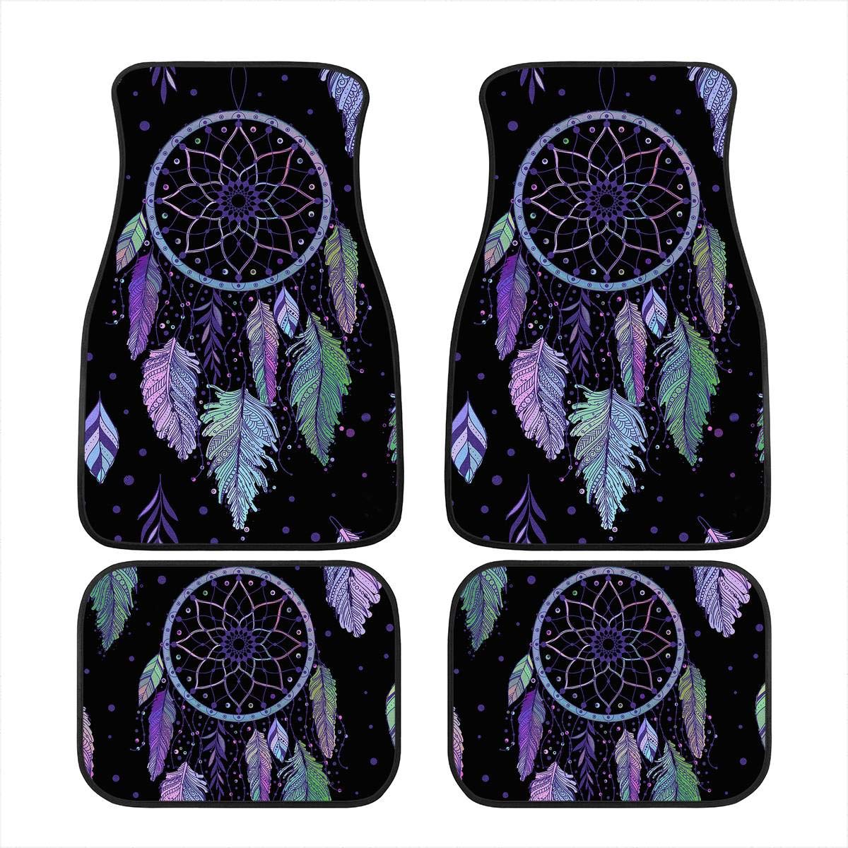 Horeset Dream Catcher Print Car Floor Mats for Women Men, All Weather Car Floor Carpets Universal Car Interior Accessories Full Set of 4 PCS