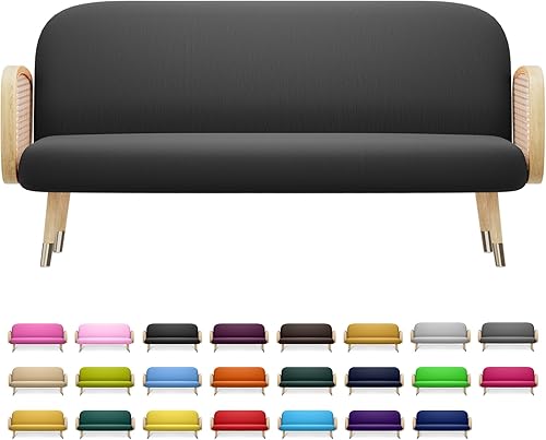 MoNiBloom Funda elástica para futón de tamaño Queen, sin brazos, protector de muebles, duradera y lavable, con cremallera, para adultos, niños y