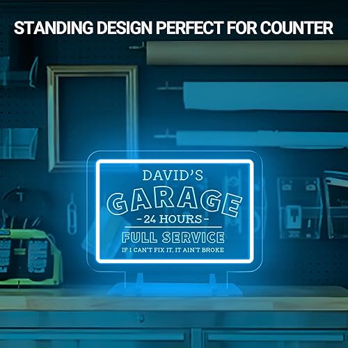 Miniatura 2 de Letrero de neón de garaje personalizado para decoración de pared, letreros LED de garaje con nombre personalizado para hombres, luz de neón