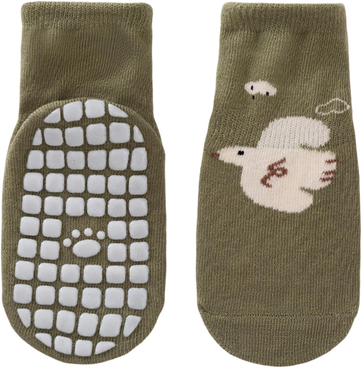 Toddler Socks, 1 Pair Baby Nonslip Socks Soft & Breathable Foot Warmer Cotton Sock for Toddler Learning to Walk