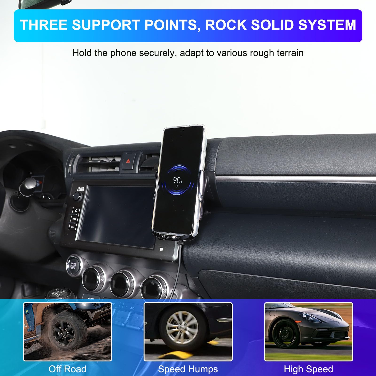 for Subaru BRZ/Toyota 86 Adjustable Auto Phone Holder,Inverted Hook Horizontal Vertical Air Conditioning Outlet Navigation Base with Self-Adhesive,Anti-Shake and Stabilizer Phone Mount (Style C)