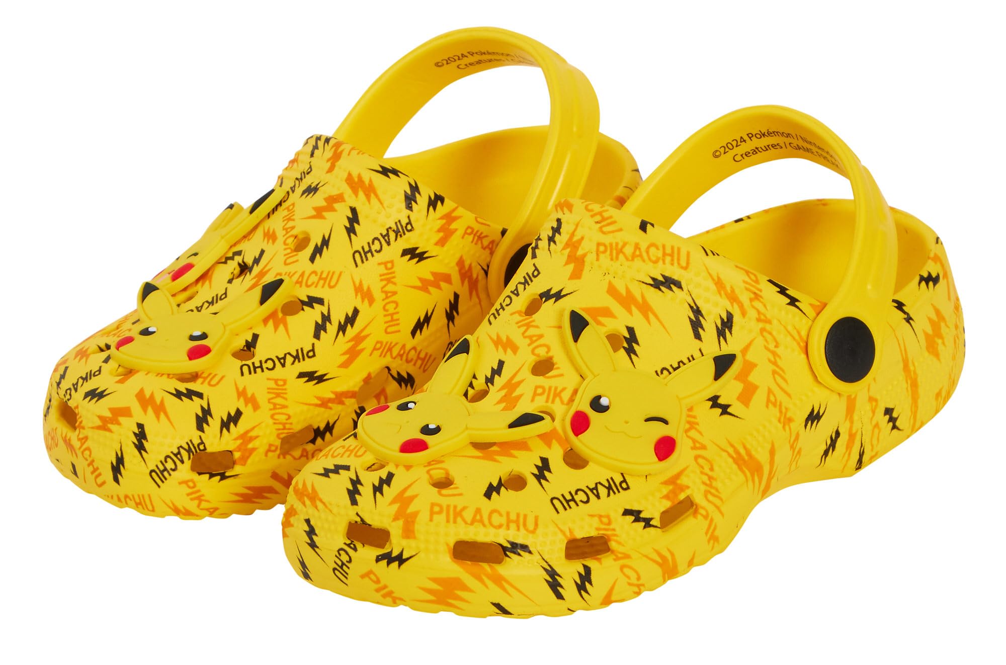 Pokémon Zuecos Pikachu con Charms, Sandalias para niños, Chicos y Chicas, Sliders de Verano con Correa en el Tobillo, Zapatos de Playa para Las Vacaciones