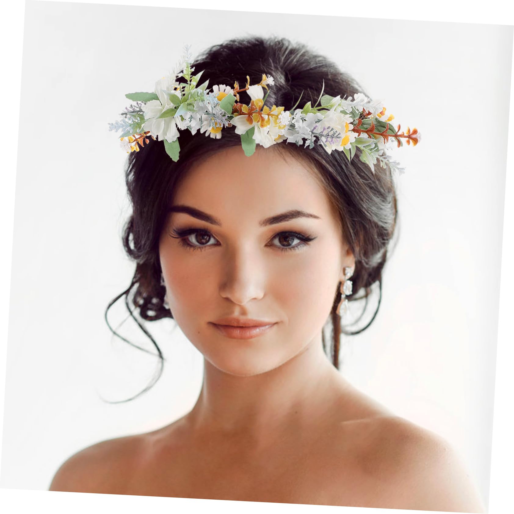 Homoyoyo Couronne de Fleurs Serre-tête pour Mariage et Fête Coiffure Féerique avec Fleurs Artificielles Accessoire de Décoration pour Femme