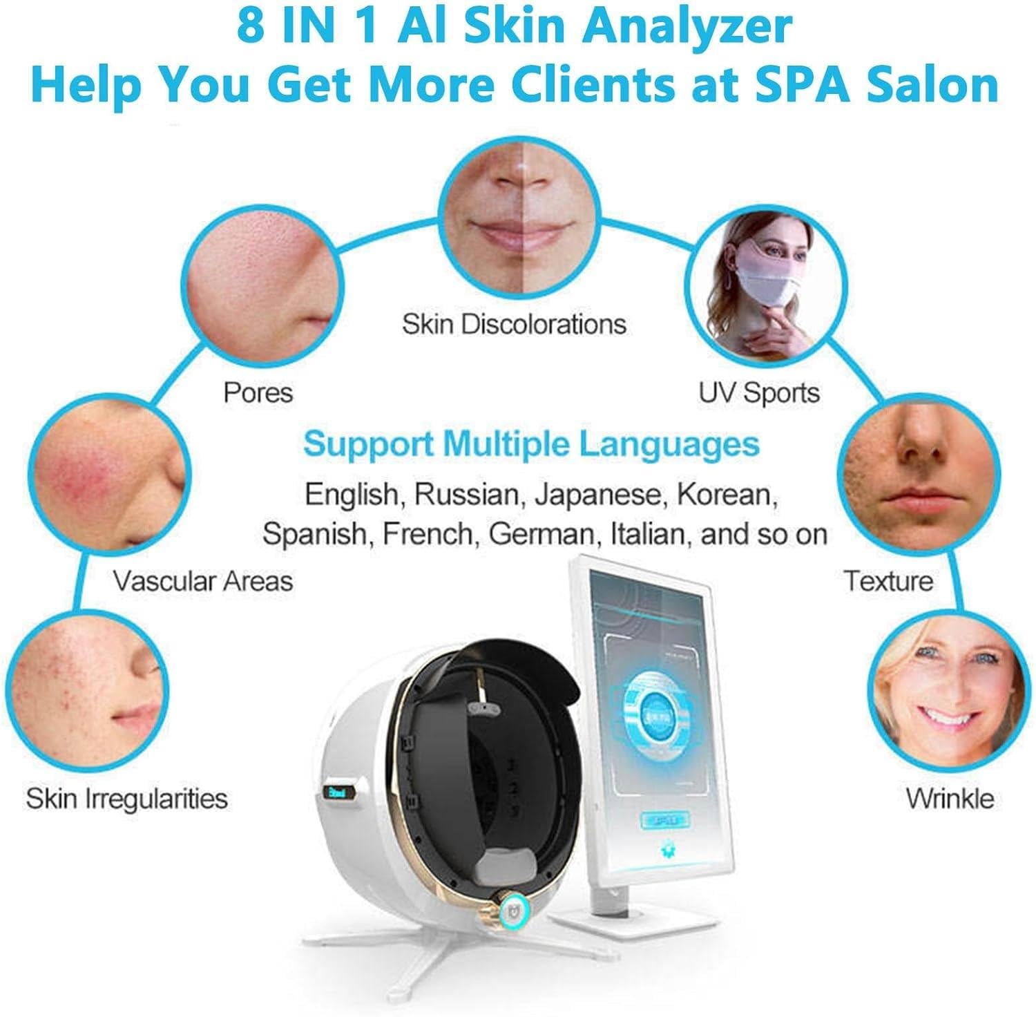 Amazon.com: ZXSYYDS Professional Skin Analyzer Machine,AI Smart