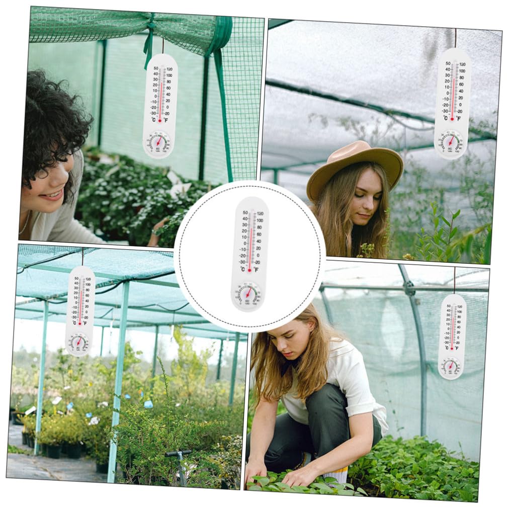Abaodam 3Pcs Plastic Thermometer Hygrometer Hanging Wall Mount Humidity Gauge for Greenhouse Use Durable Temperature Monitor
