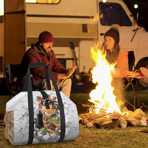 Miniatura 28 de Bolsa de transporte de leña de gallo, grande, duradera, para chimenea, accesorios para estufas de leña de 39 x 18 pulgadas, soporte para leña