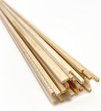 Proartek PK00037 Model BWS005X020 Pack of 20 Balsa Wood Sticks, 36" x 1/8" x 1/8"; Made from Light-Colored Model-Grade Balsa; Ideal for Crafts, and Architectural Applications