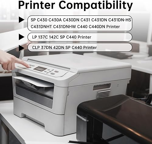 Miniatura 2 de SP C430A - Cartucho de tóner de alto rendimiento negro, cian, magenta, amarillo, 4 unidades, 821105 821106 821107 821108 compatible con Ricoh SP