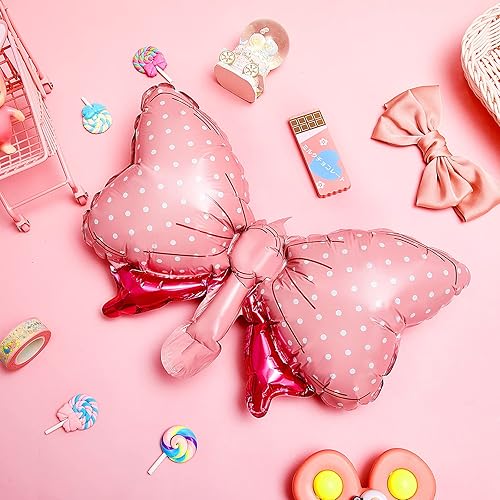 Miniatura 4 de 6 globos de moño, decoración de fiesta de ratón, corbatín rosa, globo rosa, globo de lazo gigante, para boda, despedida de soltera, revelación de