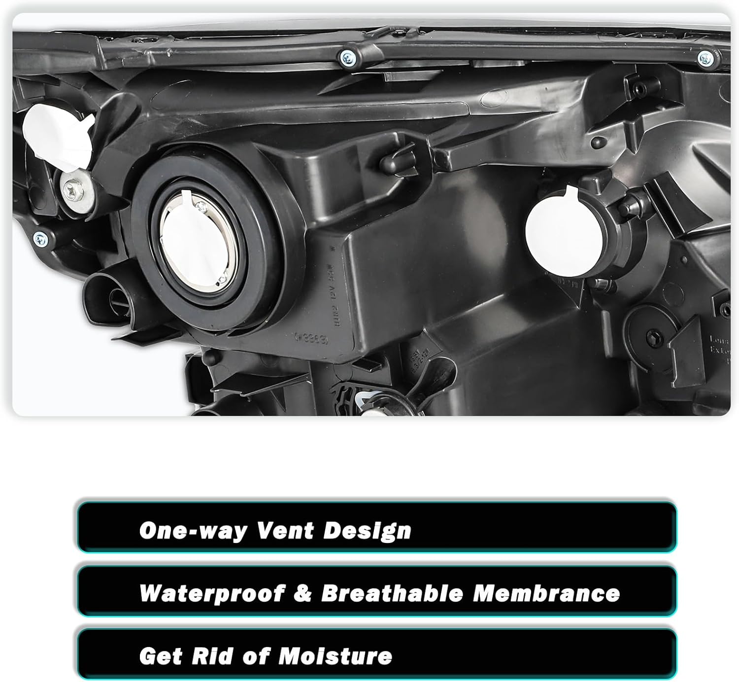 Headlight Assembly w/o LED fits For 2016 2017 2018 Toyota RAV4 16 17 18 Halogen Headlamp Left Driver and Right Passenger Side Black Housing with Amber Reflector