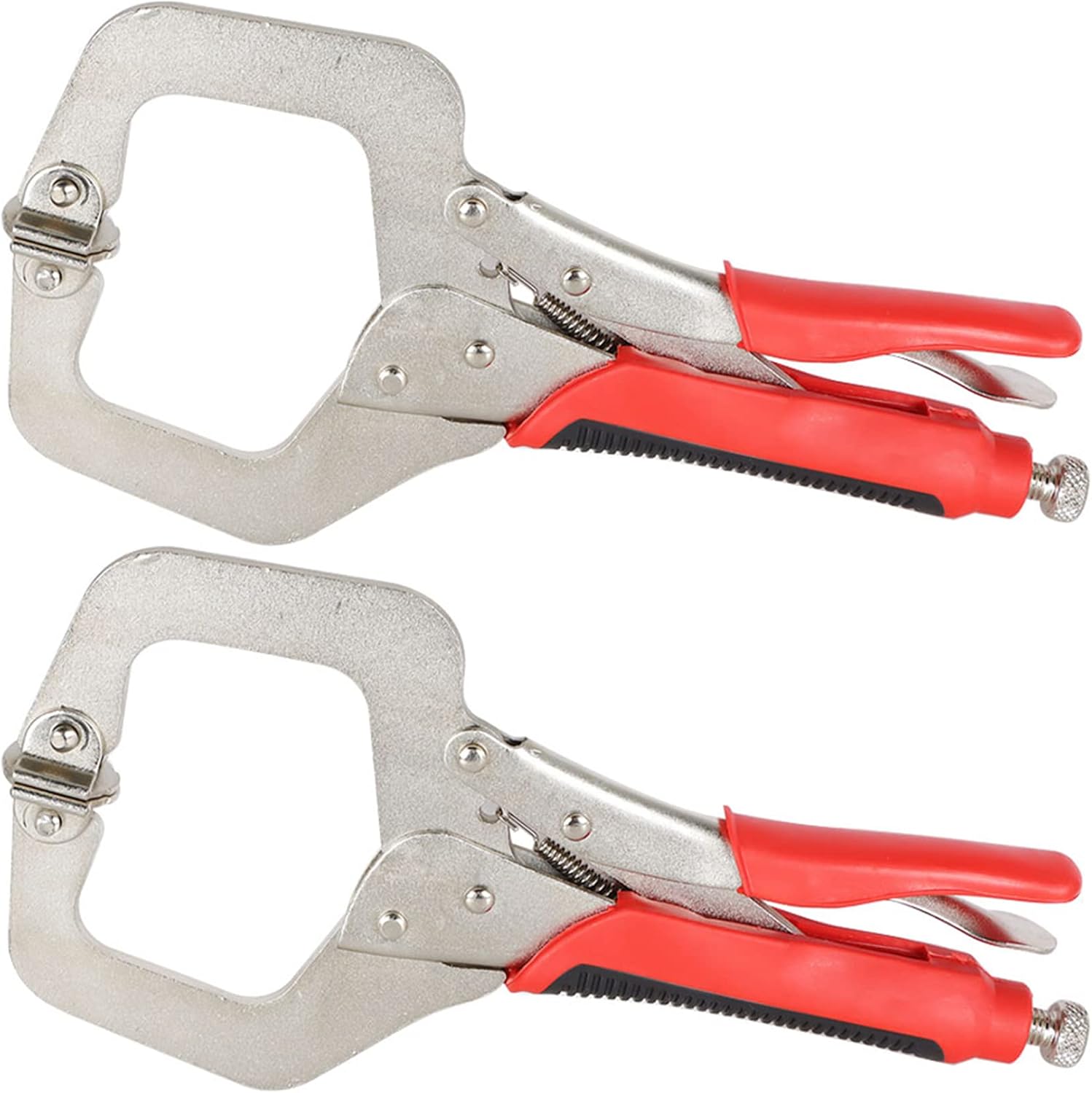 kimllier 2Pcs C-Clamp Locking Pliers with Swivel Pads 11 Inch Heavy-Duty Locking C-Clamp Set Fit for Woodworking Welding