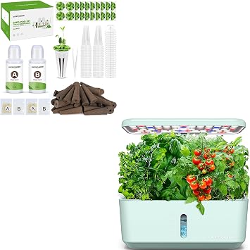 Ahopegarden Indoor Garden Hydroponics Growing System with Hydroponic Pods Kit