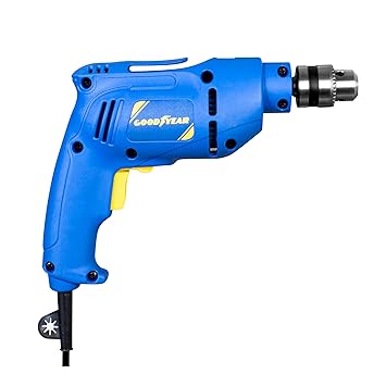 Goodyear Electric Drill Machine for Home Use | Multipurpose Heavy Duty (10mm) 500W Corded Variable Speed Drilling Machine, Reversible, DIY Use for Masonry, Steel & Wood, Compact, Power Tools