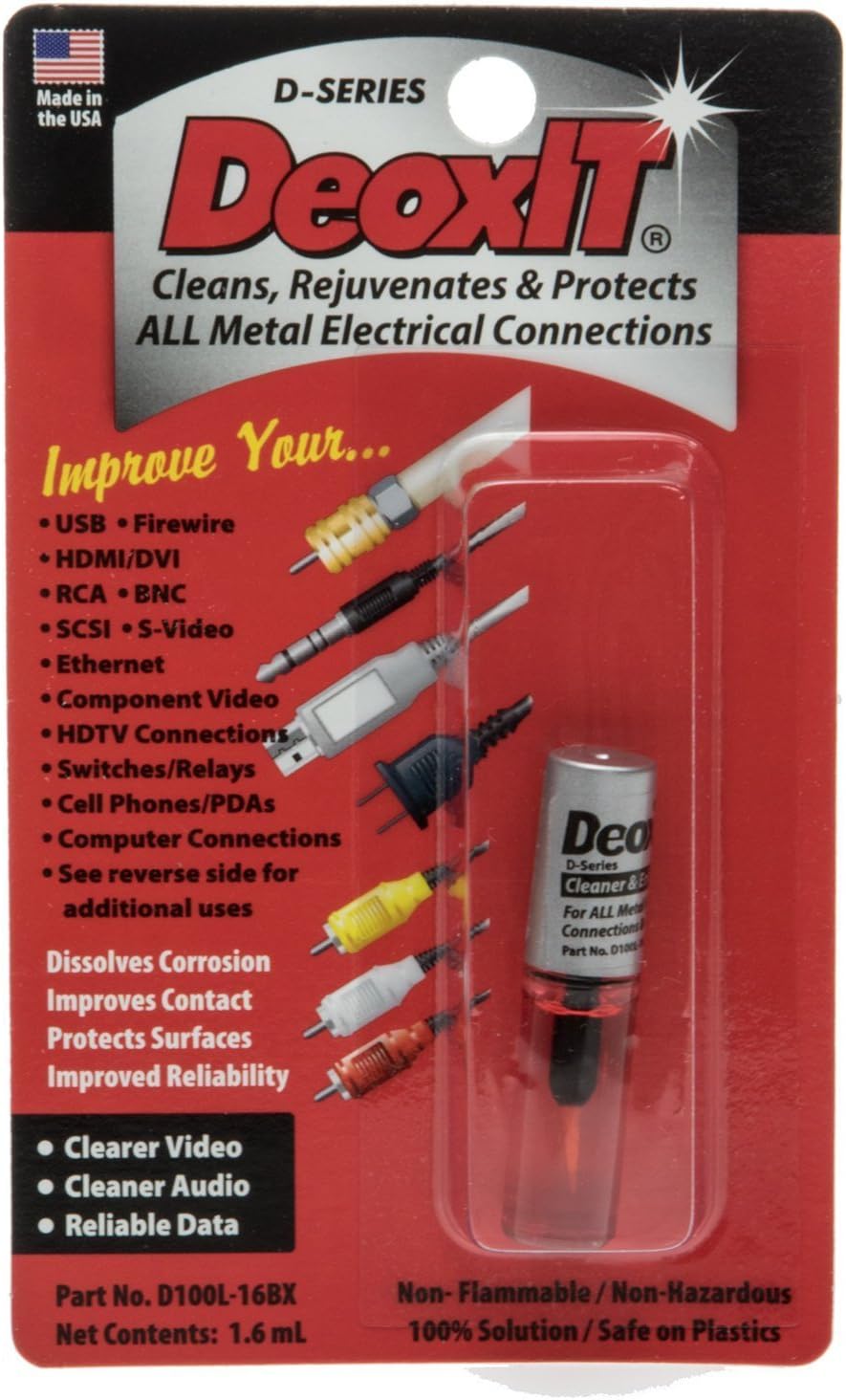 Caig Labs D100L-16BX DeoxIT® D-Series D100L Mini-Brush Applicator