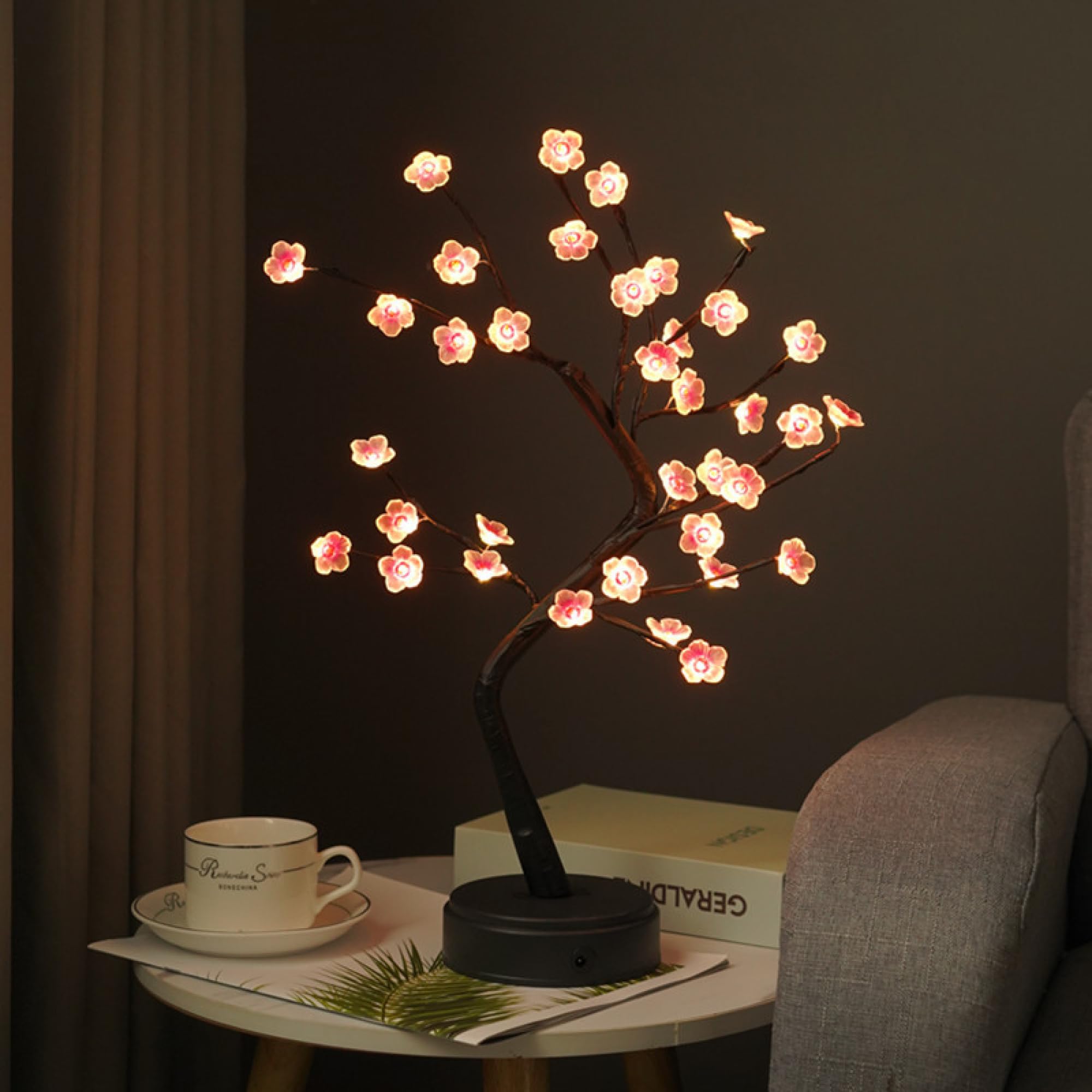 Lampa dekoracyjna LED Bonsai zasilana przez USB i baterie, do sypialni