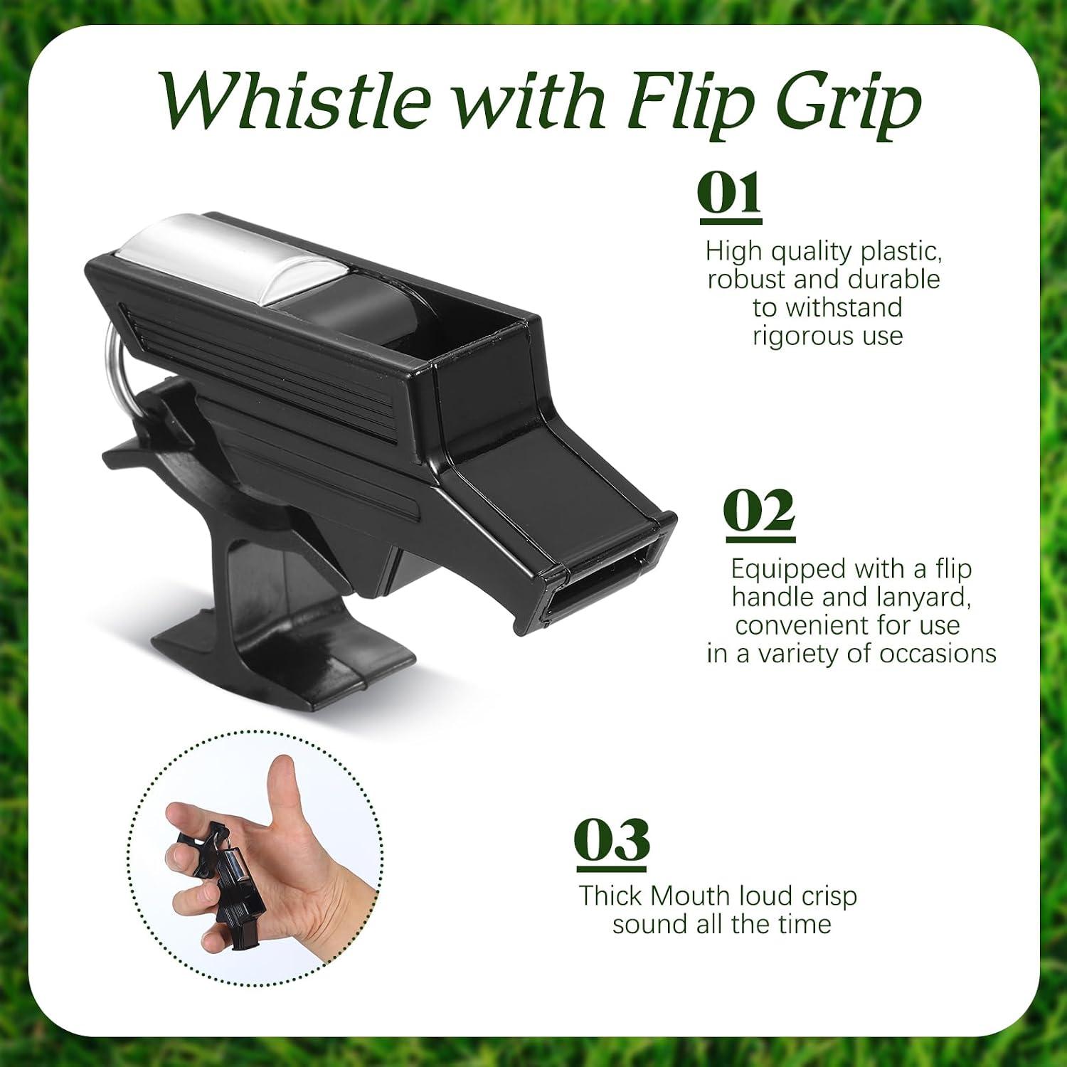 Relaxweex 2 Sets Finger Grip Referee Whistle Soccer Coach Whistles with Fingers Flip Grip Football Hockey Hand Whistle Metallic Loud Sports Whistle with Rubber Sleeve for Coaches Polices