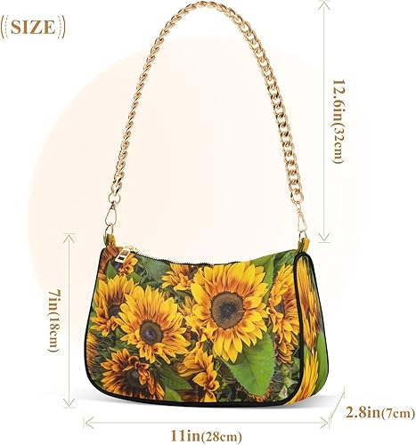 Vista 3 de ALAZA Bolso de hombro con cadena pequeña para mujer, bolso de mano con cremallera