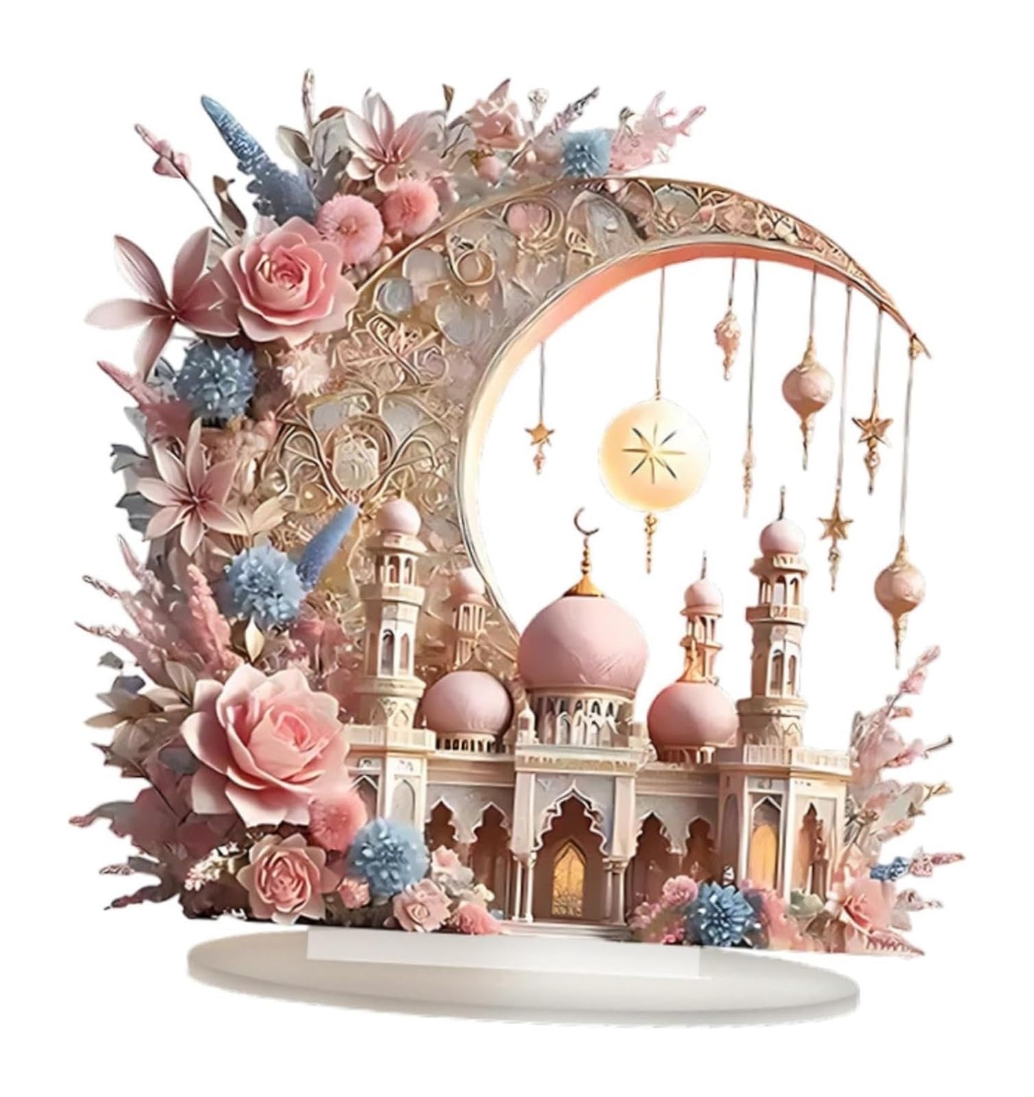 Ozdoby ramadanowe na domowy stół, Zamek akrylowy ozdoba na biurko dekoracja stołu figurka festiwalu Ramadan