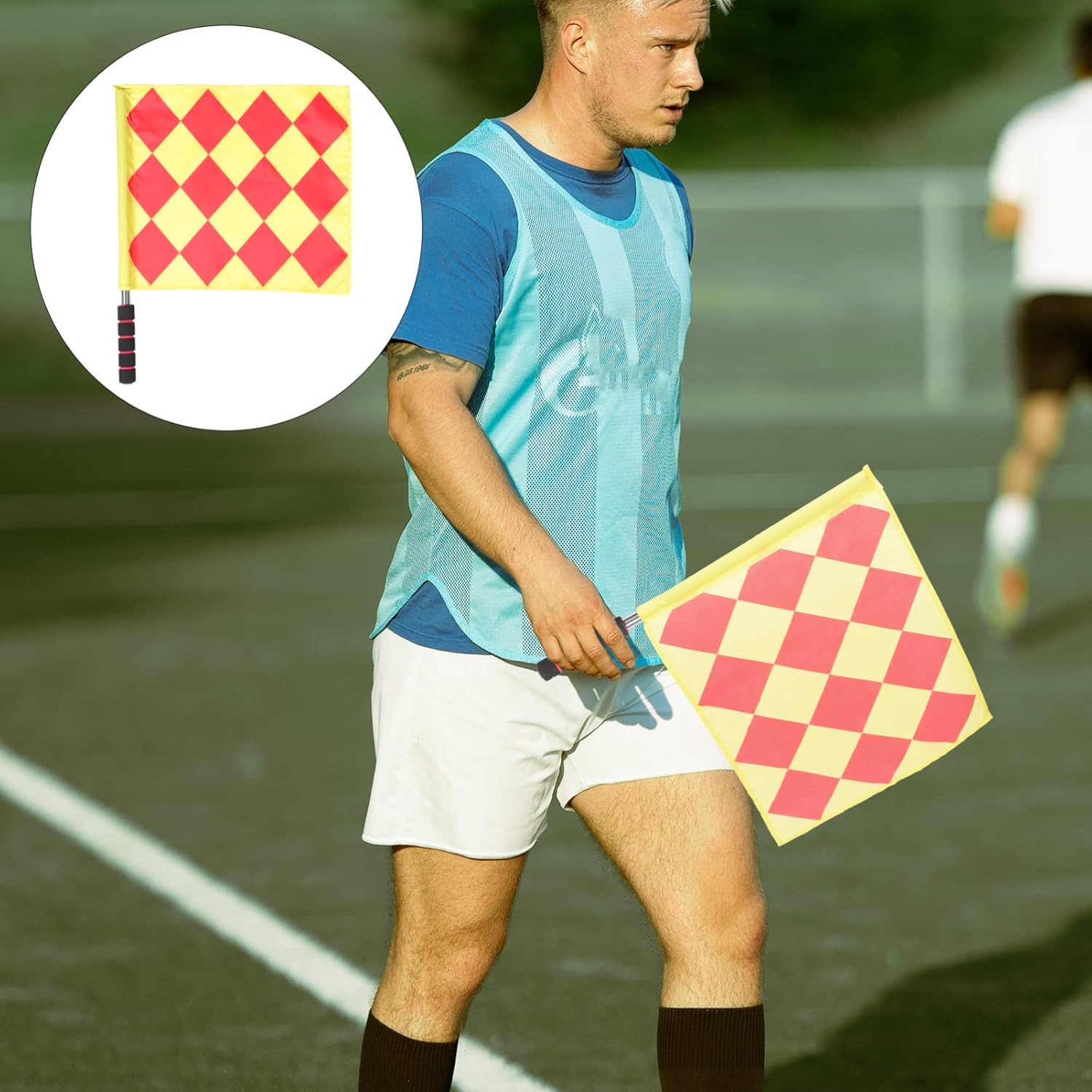 2pcs Football Referee Flag Sponge Handle Flag Athletic Competition Referee Equipments s Soccer Uniform Match Red s Racing Car Foam