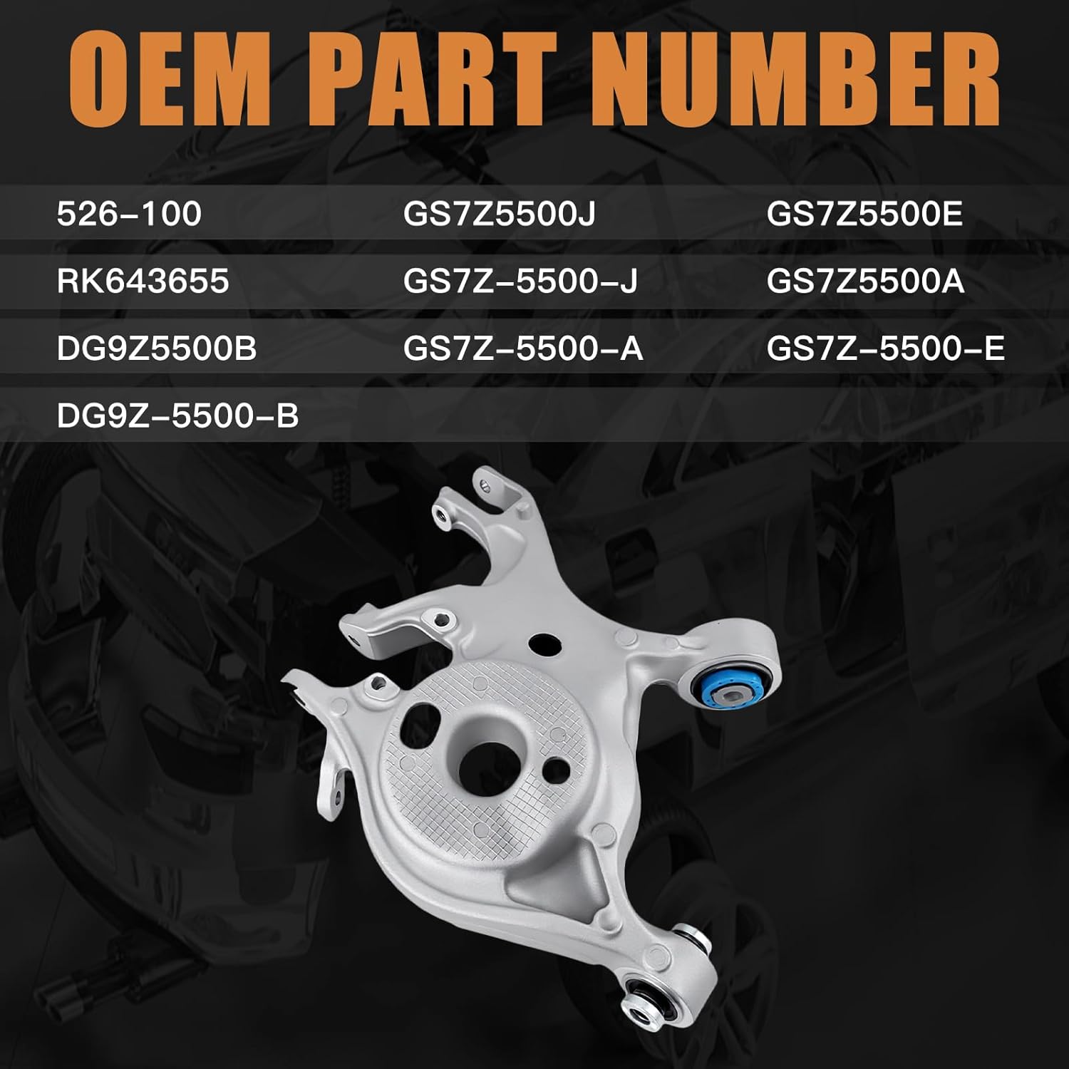 526-100 Rear Right Lower Control Arm Compatible with 2013 2014 2015 2016 2017 2018 2019 2020 Ford Fusion Lincoln MKZ Replaces RK643655 DG9Z5500B GS7Z5500J GS7Z5500A GS7Z5500E
