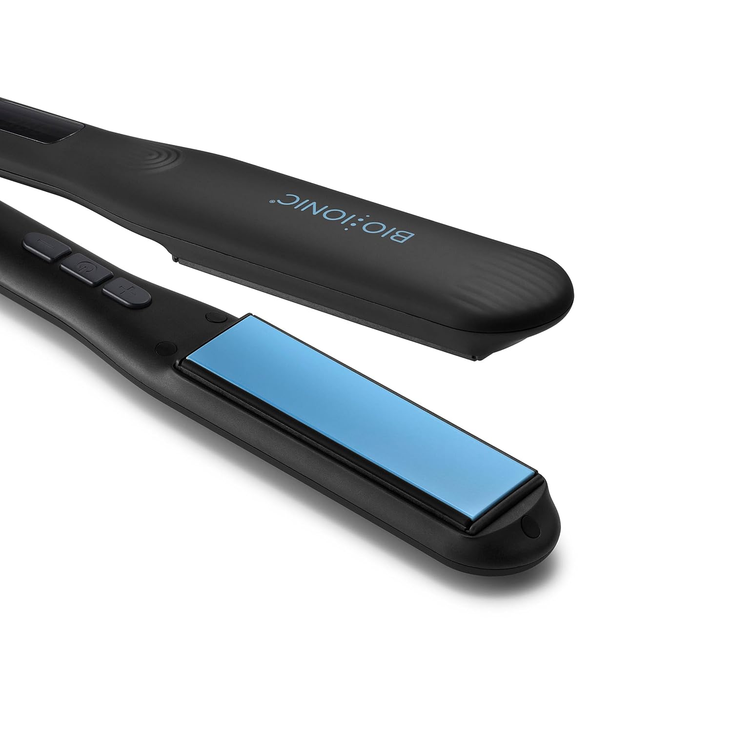 Bio Ionic OnePass Styling Flat Iron - Moisturizing Heat Hair Straightener with Silicone Speed Strips, Digital Temperature Control to 450°F, Auto Shut-Off, Shine-Boosting Plates