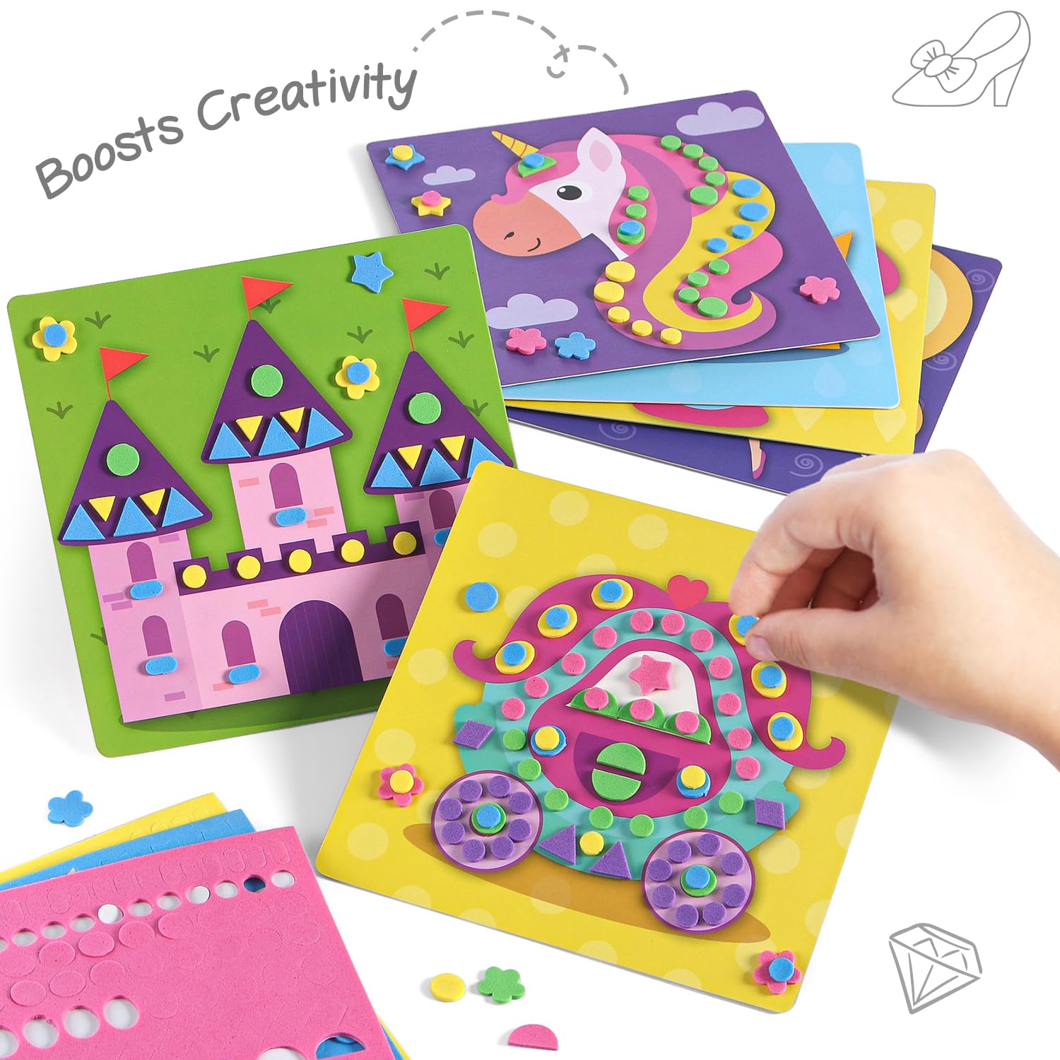 Intelliskills Premium Foam Craft Kit for Kids,DIY Felt Craft Kits Set for Fun & Creativity,Art & Craft Kit for Boys & Girls,Preschool Educational DIY Activity for 3-6 Years,BIS Certified,Birthday Gift (Princess) - Image 2 thumbnail