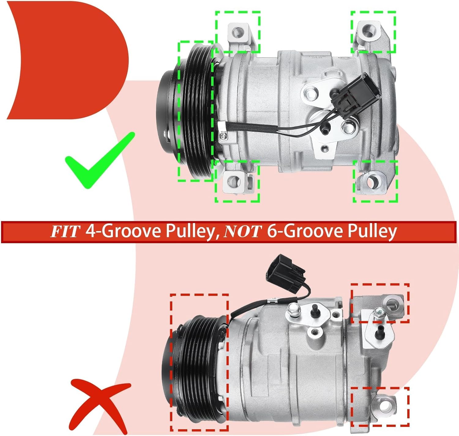 A-Premium Air Conditioner AC Compressor with Clutch Compatible with Cadillac CTS 3.6L 5.7L 6.0L 6.2L 2004-2015