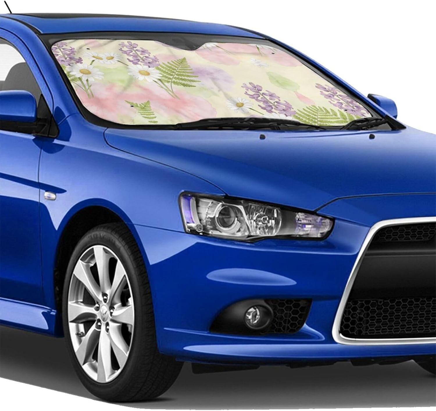 Pastel Floral Watercolor Pattern Print Foldable Car Windshield Sun Shade image 4