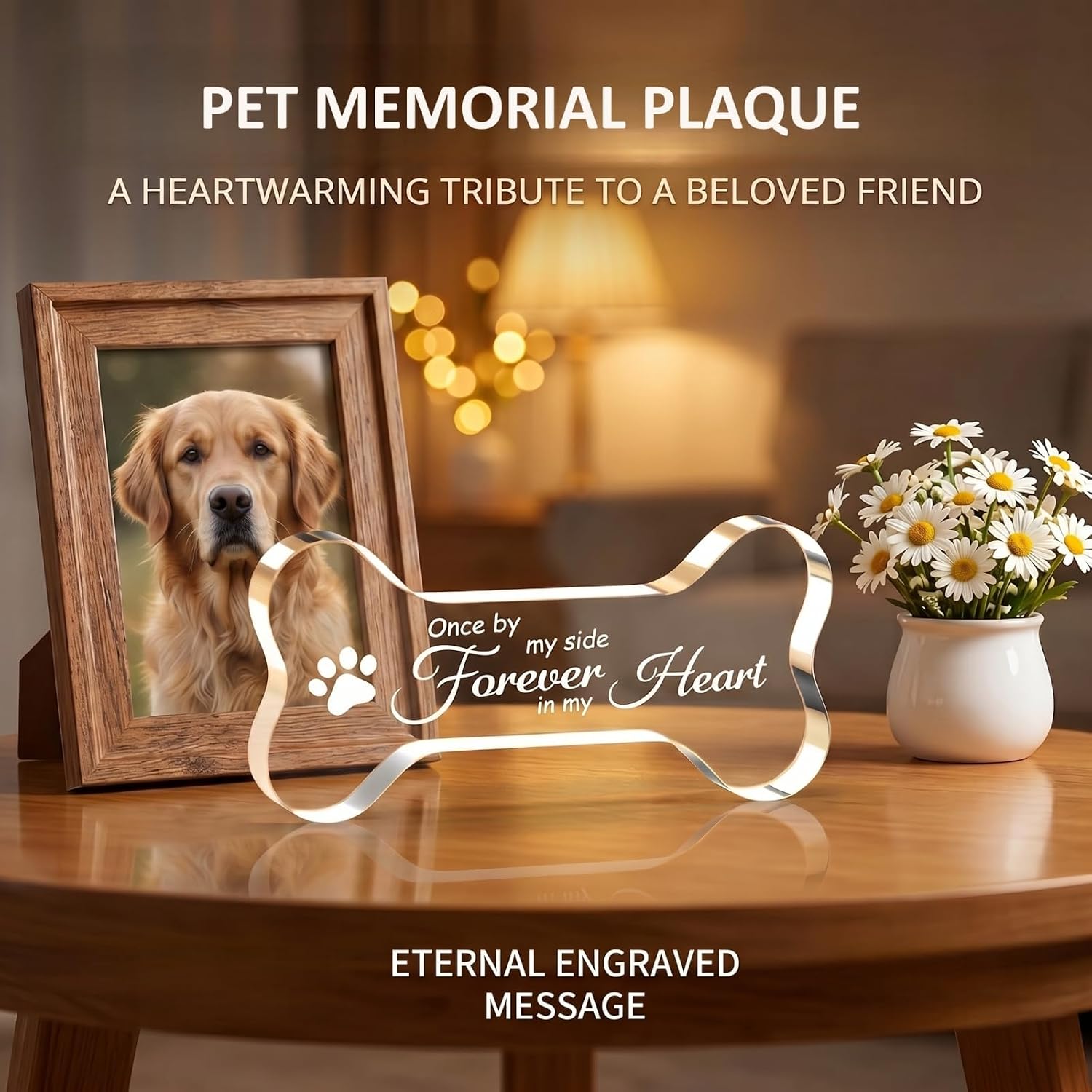 Pet Dog Memorial Remembrance Gifts-Loss of Dog Cat Sympathy Gift Bone Shape image 4