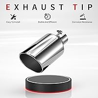 Vista 9 de Richeer Punta de escape de 4 a 8 pulgadas, entrada de 4", salida de 8", longitud total de 15", acabado pulido de acero inoxidable universal