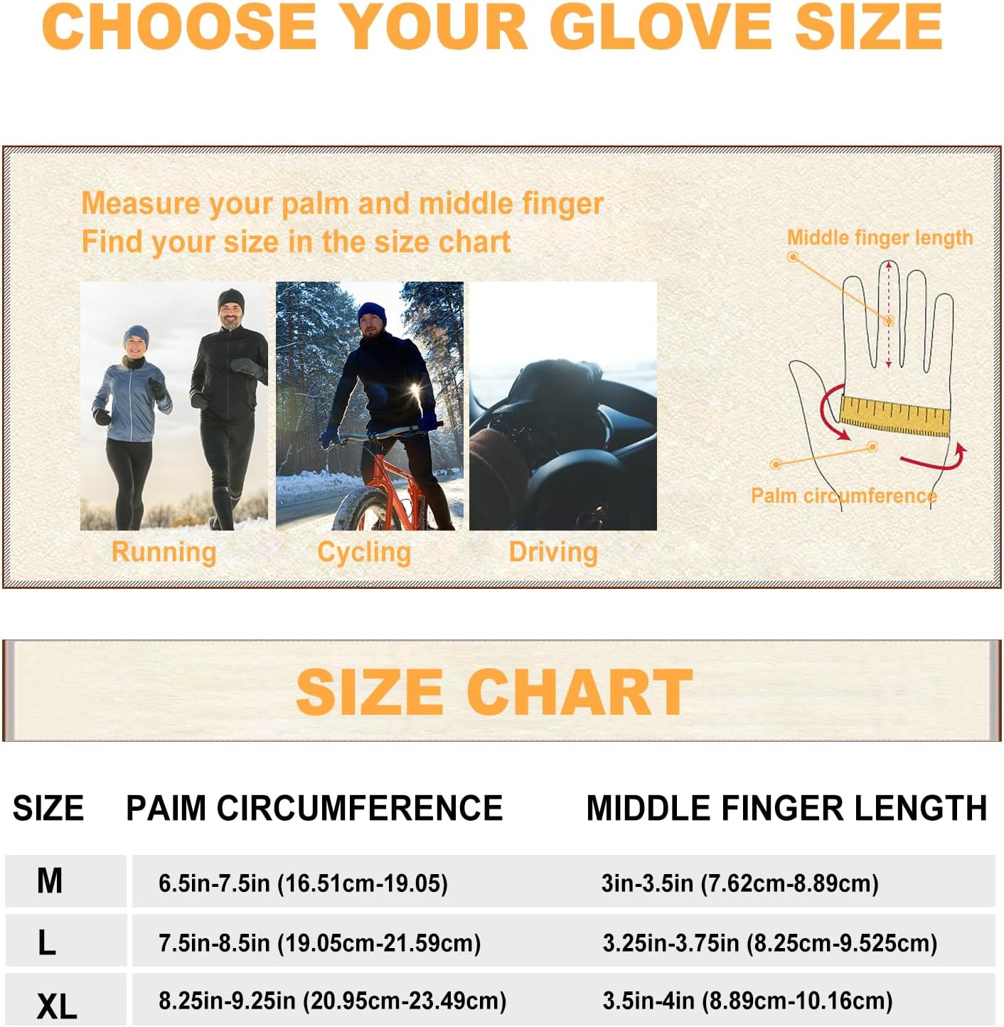 MAPLELILY Winter Gloves - Waterproof, Touch Screen, Windproof & Warm for Men & Women - Lightweight Thermal Gloves for Work, Driving, Cycling, Running & Riding