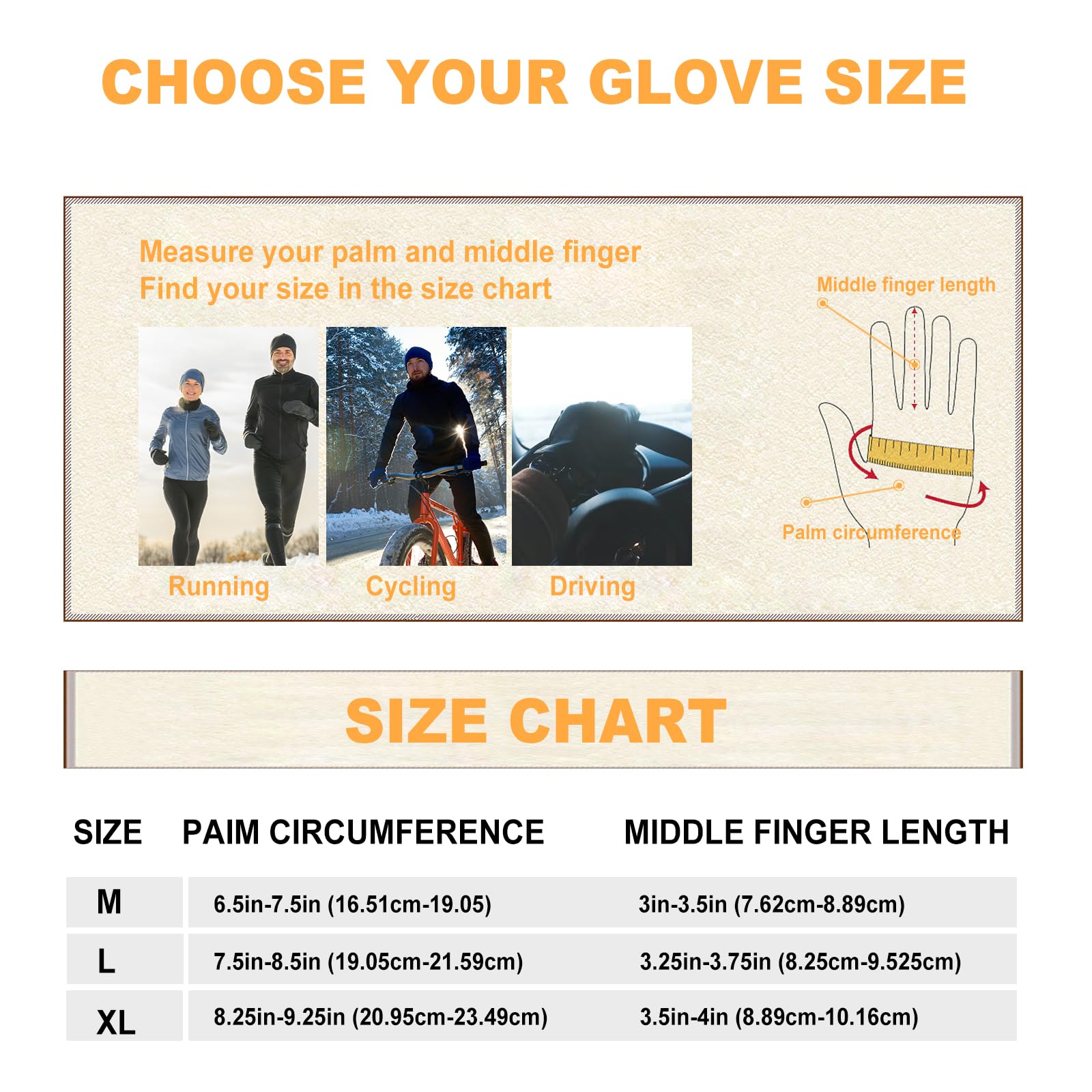 MAPLELILY Guanti invernali per uomo e donna, impermeabili, guanti touch screen, guanti caldi antivento per lavoro, guanti termici leggeri, guanti freddi per guida, ciclismo, corsa, equitazione