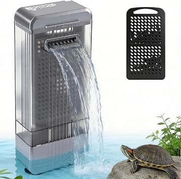 REPTITRIP Aquarium Filter with U-V Light, Internal Fish Tank Filter for Up to 10 Gallon, Turtle Tank Filter Bio-Filtration, Ultra-Silent, and Green Water Clean