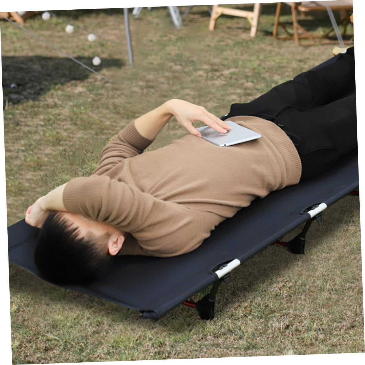 BESPORTBLE Portable Folding Camping Cot Lightweight Outdoor Bed for Guests Easy Storage Design for Camping Hiking and Beach Trips
