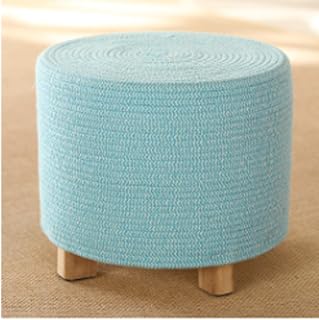 NGAMITSX Reposapiés Redondo de Hilo de algodón para salón y Dormitorio, Color Azul Lago (40 x 31 cm)